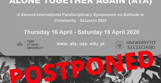 „Alone Together Again” Symposium – rescheduled