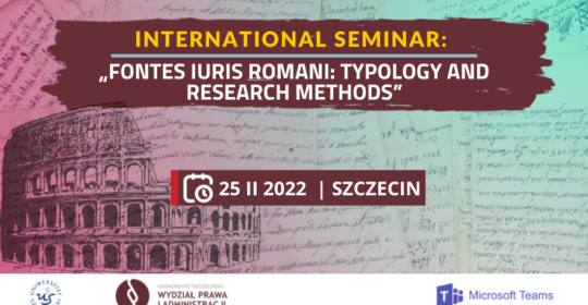 International seminar „Fontes Iuris Romani: Typology and Research Methods”