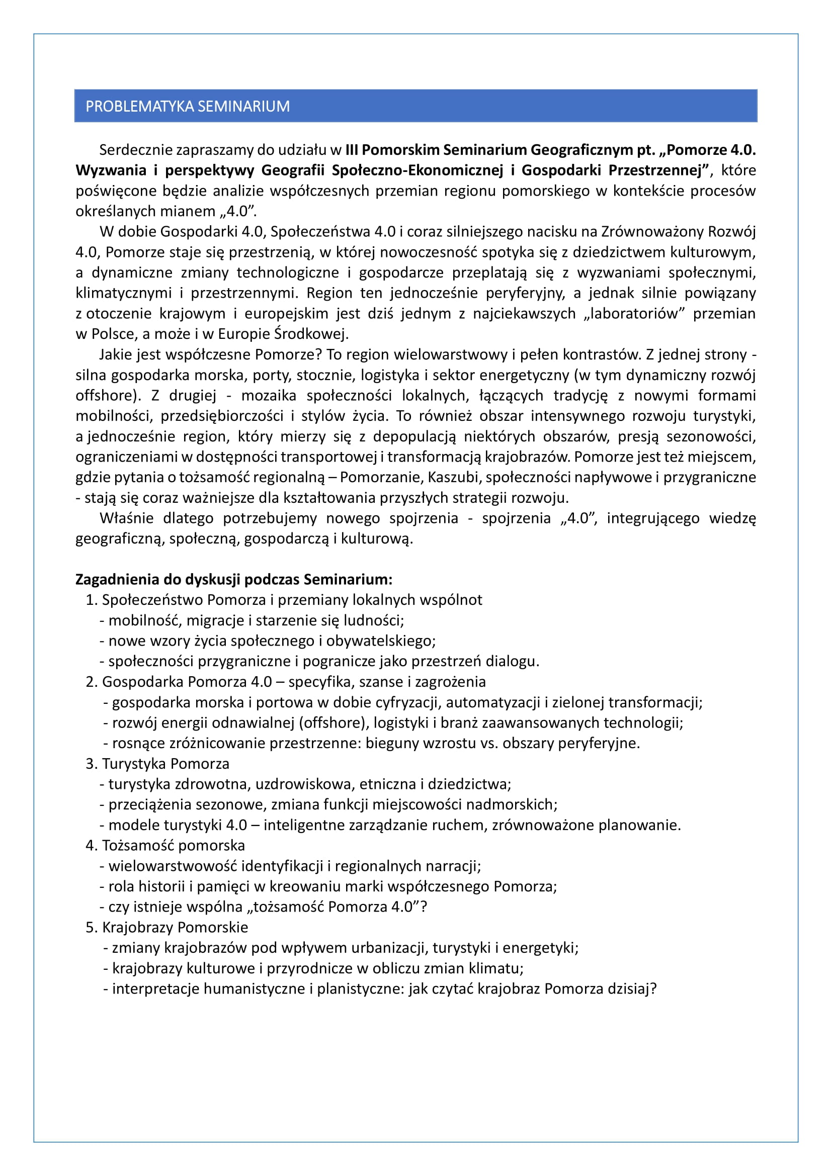grafika z opisaną problematyką seminarium