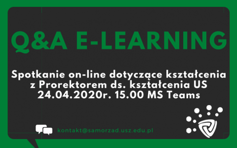 Spotkanie on-line z prorektorem ds. kształcenia US