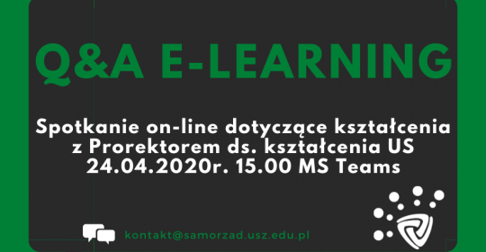 Spotkanie on-line z prorektorem ds. kształcenia US
