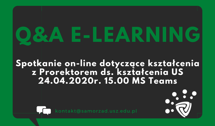 Spotkanie on-line z prorektorem ds. kształcenia US