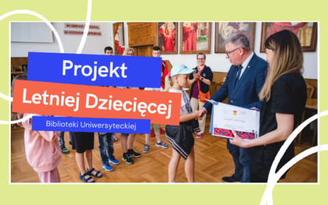 Uczestnicy Letniej Dziecięcej Biblioteki Uniwersyteckiej z wizytą w rektoracie