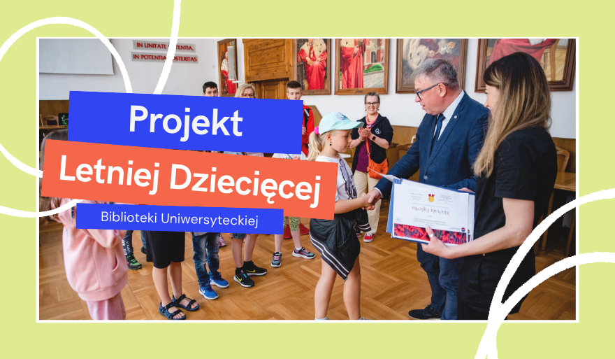 Uczestnicy Letniej Dziecięcej Biblioteki Uniwersyteckiej z wizytą w rektoracie
