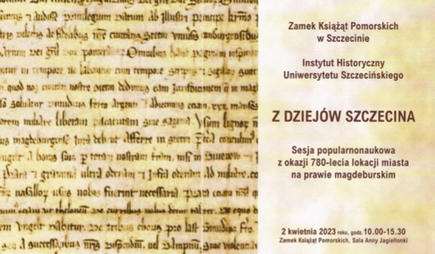 Zaproszenie na sesję popularnonaukową pt. Z dziejów Szczecina