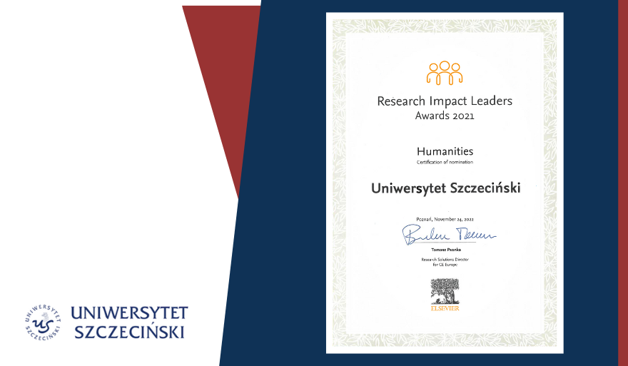 Uniwersytet Szczeciński z wyróżnieniem Elsevier Research Impact Leaders Award 2021