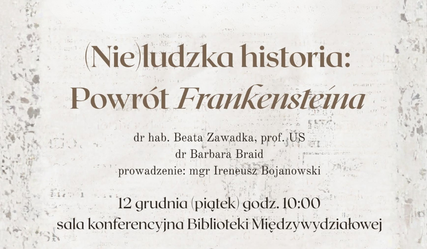 Spotkanie poświęcone powieści „Frankenstein”