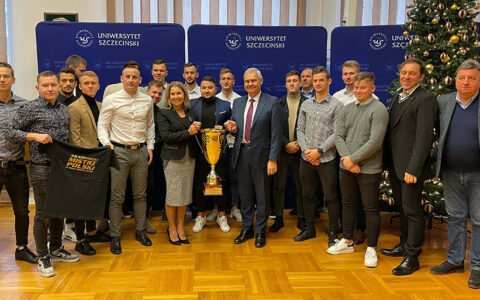 Spotkanie z Akademickimi Mistrzami Polski w piłce nożnej