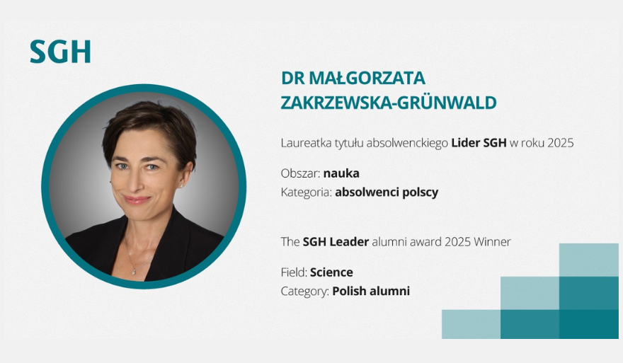 Dr Małgorzata Zakrzewska-Grünwald „Liderką SGH”